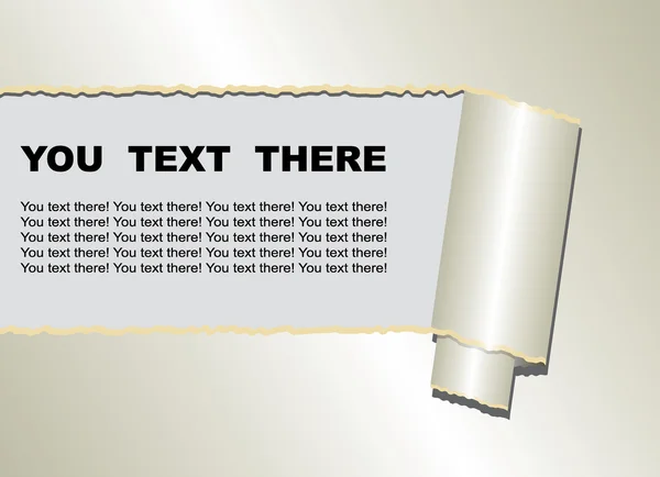 Papier déchiré avec cadre texte pour vous . — Image vectorielle