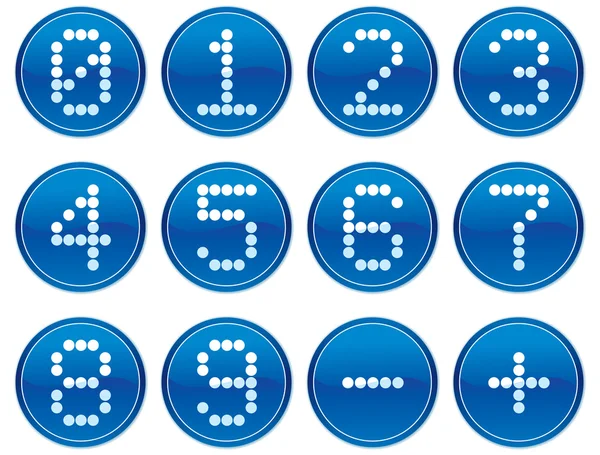 Conjunto de iconos de dígitos de matriz . — Vector de stock