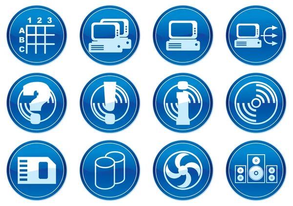 stock vector Gadget icons set. White - dark blue pale