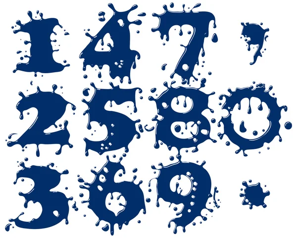 Símbolos de dígitos abstratos como forma de azul — Vetor de Stock