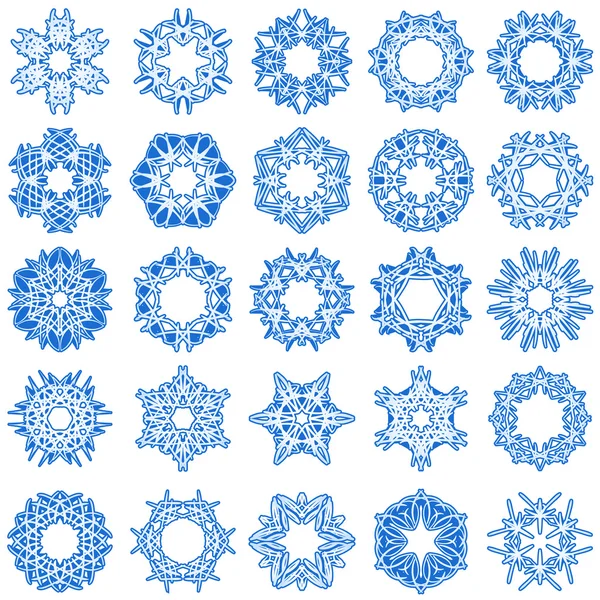 Набор из 25 шестигранных фигур. — стоковый вектор