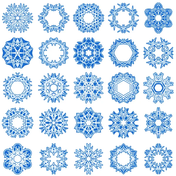 Набір з 25 шестипроменевих кристалічних градієнтів sn — стоковий вектор