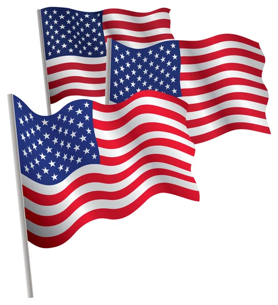EUA 3d bandeira . —  Vetores de Stock