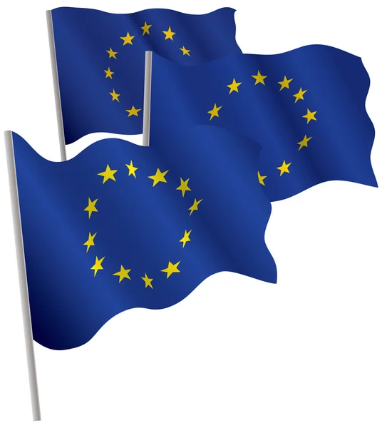 3d-Fahne der Europäischen Union. — Stockvektor