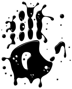 Palmprint as drops form. clipart