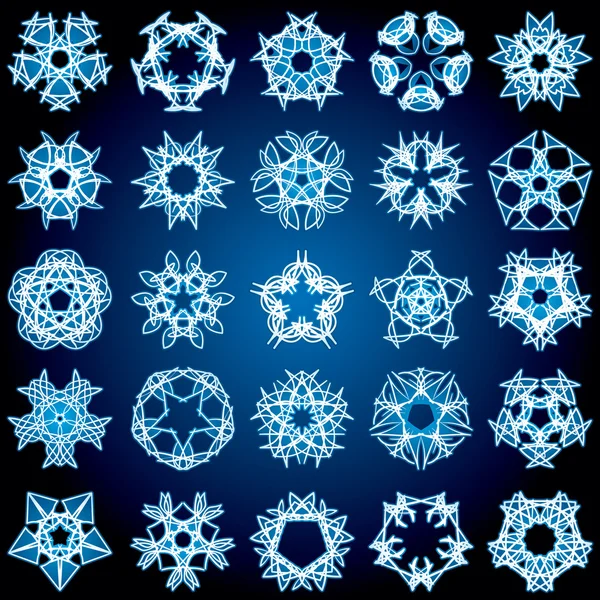 Набір з 25 п'ятипроменевого кристалічного градієнта s — стоковий вектор