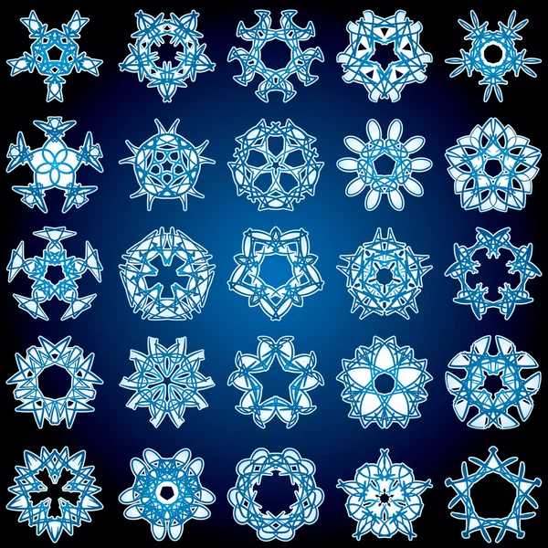 Набір з 25 п'ятипроменевого кристалічного градієнта — стоковий вектор