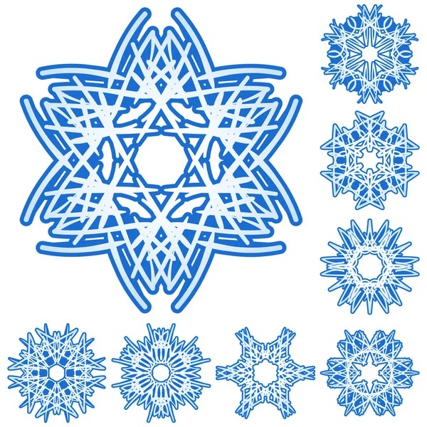 Набір шестипроменевих кристалічних градієнтів Snowfla — стоковий вектор