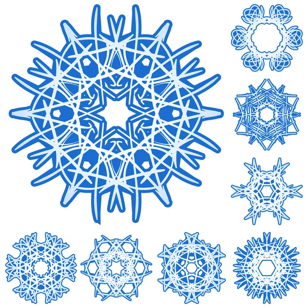 Σύνολο έξι-ακτίνες κρύσταλλο κλίση snowfla — Διανυσματικό Αρχείο