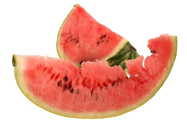 Två segment av mogen vattenmelon. — Stockfoto