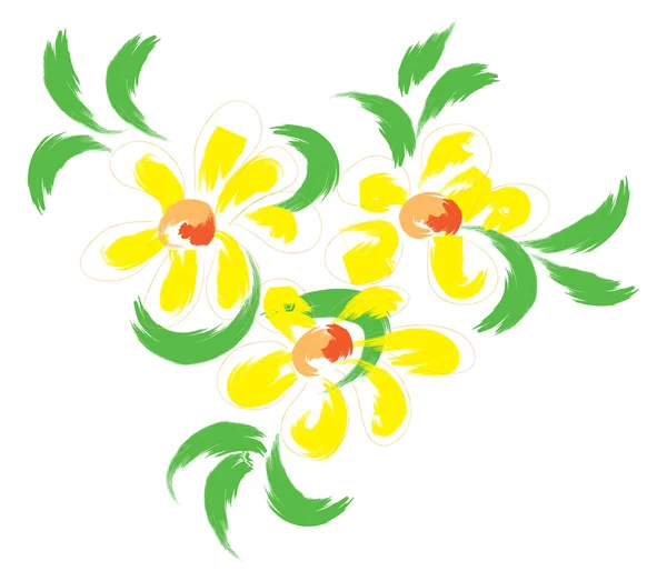 Nature morte aux fleurs jaunes — Image vectorielle