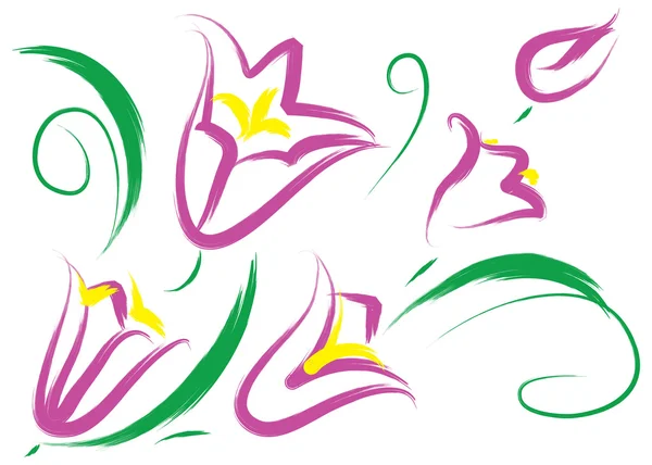 Zátiší s fialové květy — Stockový vektor