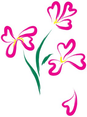 Still-life with pink flowers clipart