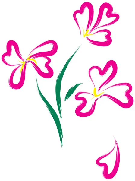 静物与粉色的花 — 图库矢量图片