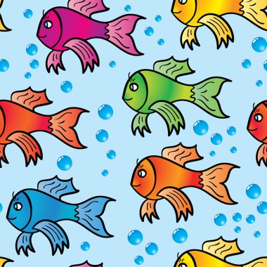 Abstract background of multicolor fishs. clipart