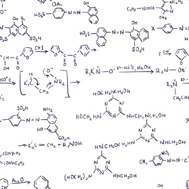 Chemistry Formulas. Seamless. clipart