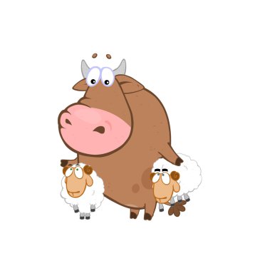 funny cow. vector illustration  clipart
