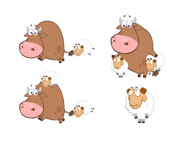 cute sheep. cartoon vector illustration 