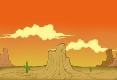 desert with mountains and trees  clipart