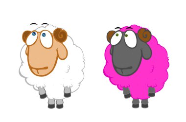 funny sheep cartoon character  clipart