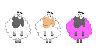 sheep vector illustration. cartoon sheep with a cloud.  clipart