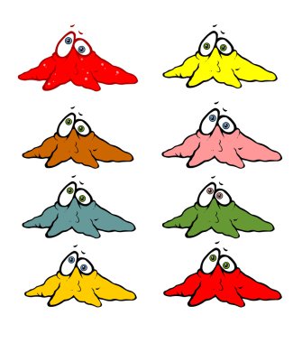 cartoon face with emotions set  clipart
