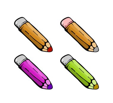 set of color pencils  clipart