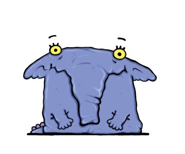 retro comic book style cartoon happy monster 