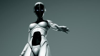 3 d illustration of an humanoid robot  clipart