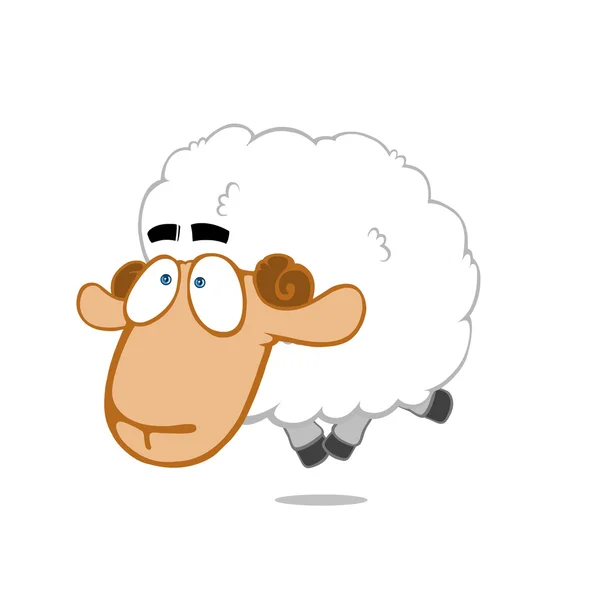 Cartoon Ram Head White Background — Zdjęcie stockowe