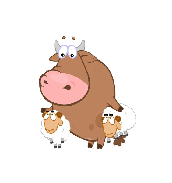 Funny Kráva Vektorové Ilustrace — Stock fotografie