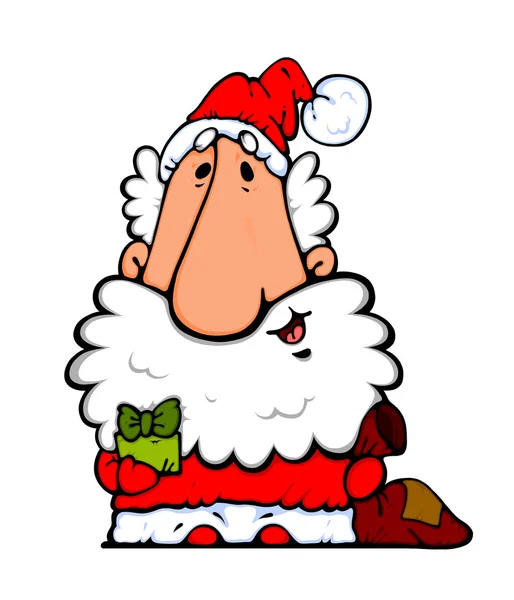 Desenho Animado Santa Claus Rosto — Fotografia de Stock