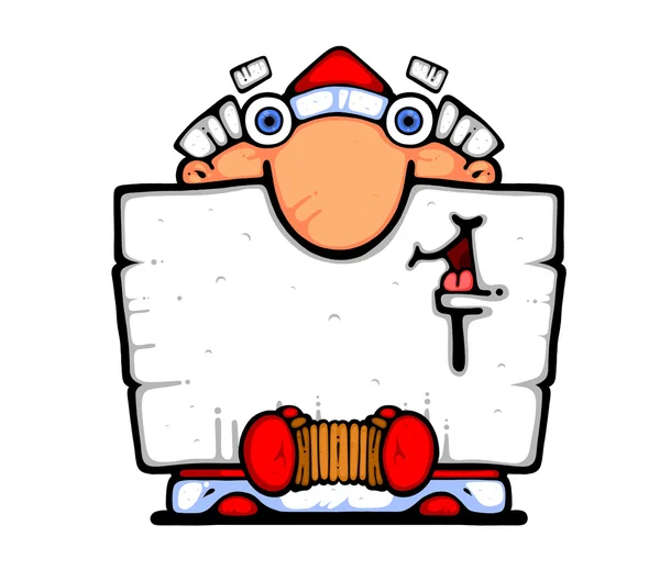 Cartoon Santa Claus Holding Board — Foto de Stock