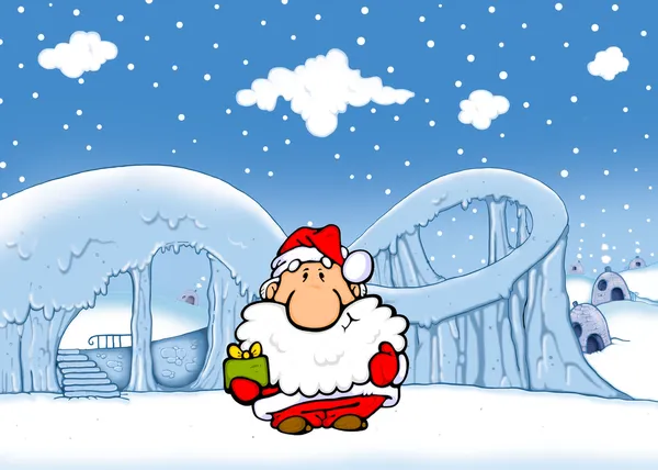 Christmas Scene Snowman Snow — Zdjęcie stockowe