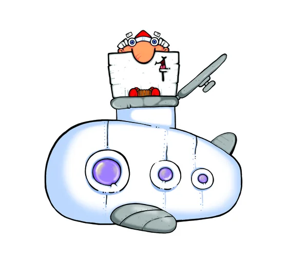 Cartoon Funny Robot Snow — Zdjęcie stockowe