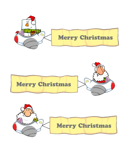 Christmas Greeting Card Santa Claus Vector Illustration — 스톡 사진