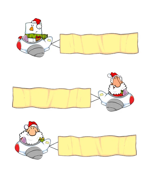 Santa Claus Sleigh Vector Illustration — 图库照片