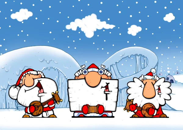 Funny Christmas Characters Snow Santa Claus — Zdjęcie stockowe