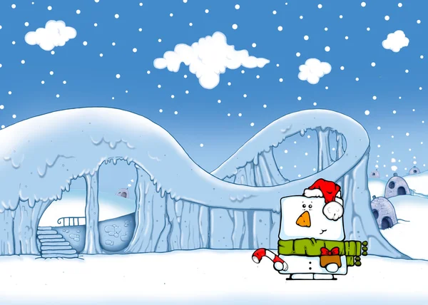 Snowman Hill Gift — Foto de Stock