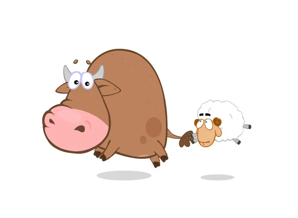 Cartoon Cow Calf — Stok fotoğraf