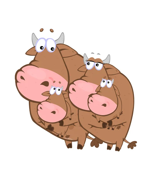 Funny Cartoon Pigs Vector Illustration — Foto de Stock