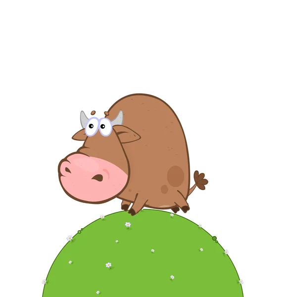 Cow Cartoon Character White Background — Stock Photo, Image