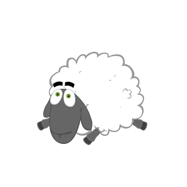 Мультяшне Щасливе Обличчя Вівці — стокове фото