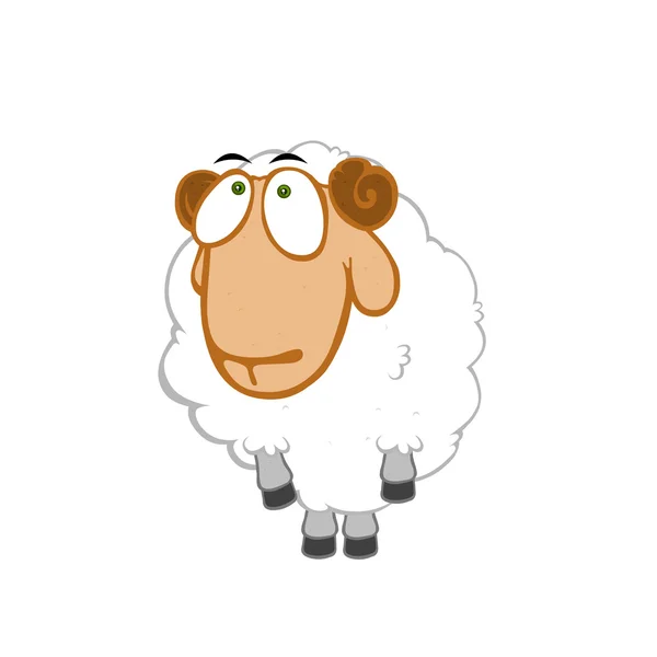 Funny Sheep Cartoon Isolated — Stockfoto