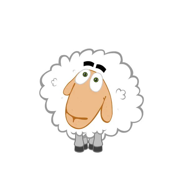 Cartoon Sheep Face Eyes — Stok fotoğraf