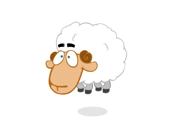 Zabawny Owiec Postać Kreskówki — Zdjęcie stockowe