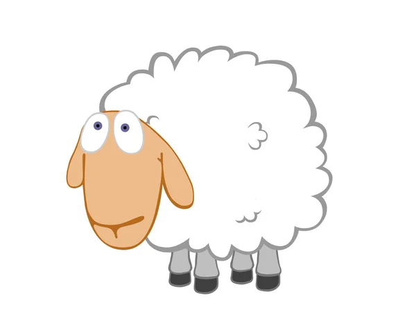 Sheep Cartoon Vector Illustration White Background —  Fotos de Stock
