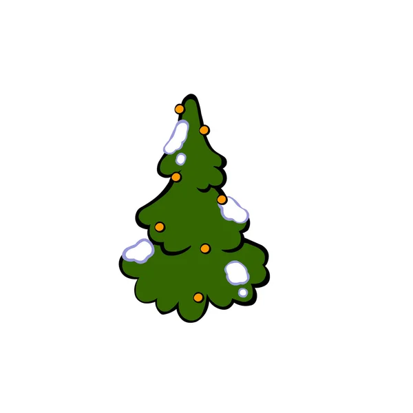Christmas Tree Isolated White Vector Illustration — Stock Photo, Image