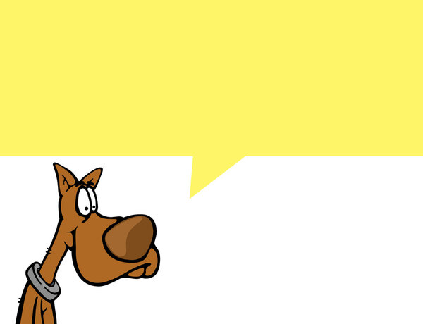 cartoon dog with speech bubble. vector 