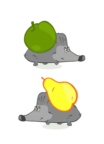 Vector Illustration Cartoon Turtle Pear — Stockfoto